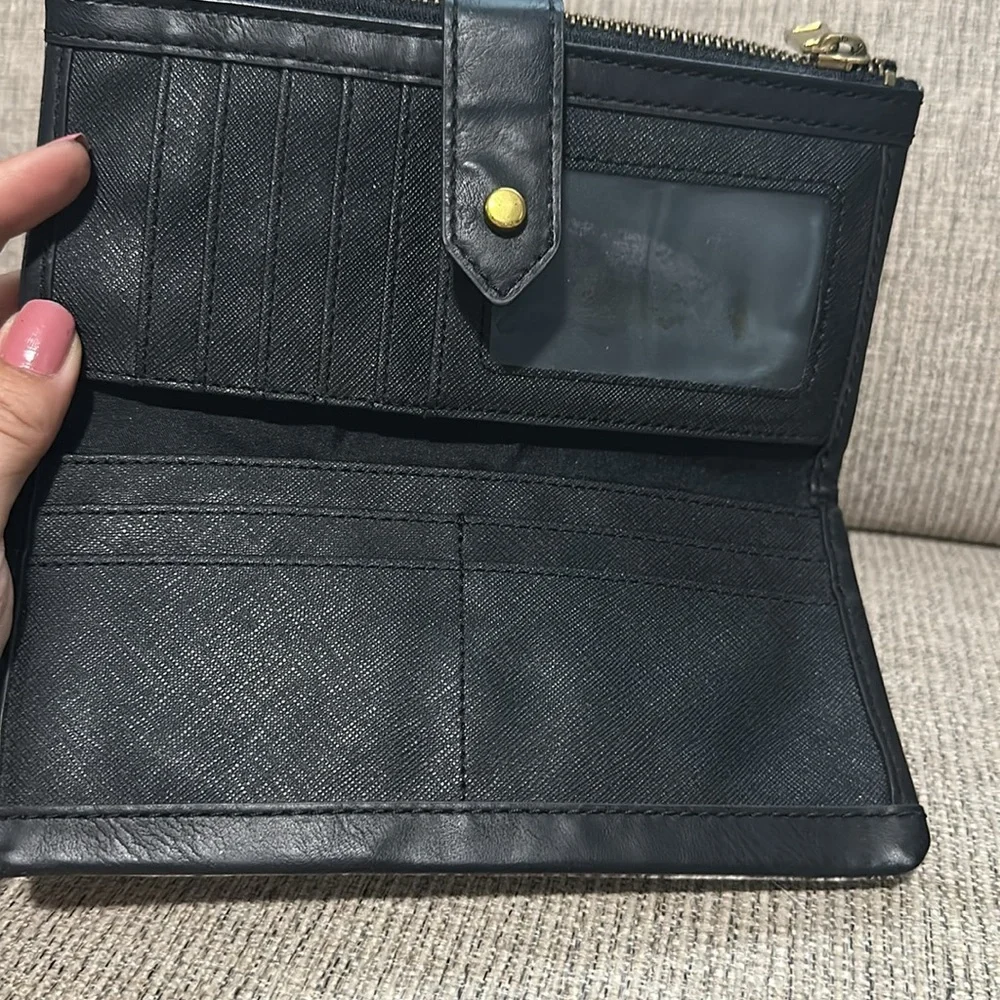 Fossil Black and Gray Snakeskin Clutch